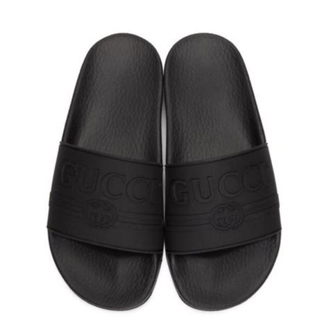 gucci logo rubber slide sandal replica|gucci rubber sandals sale.